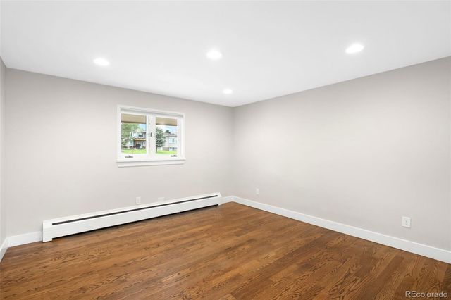 an empty room with a workbench