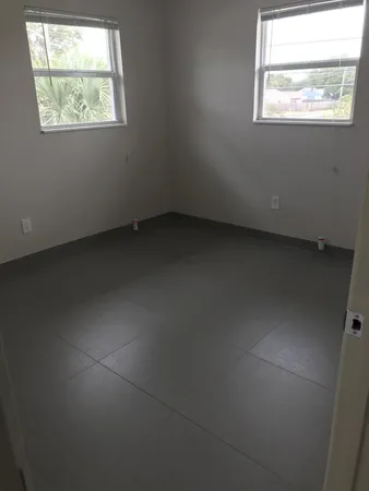 an empty room with a window