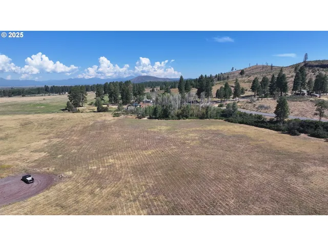 a view of a large body of water with a yard