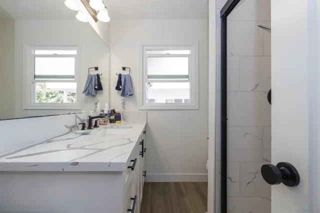 a bathroom with a shower