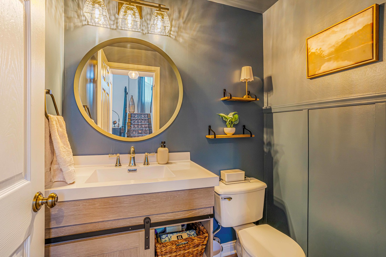 684 Edward Drive Romeoville, IL 60446 - Photo 7 of 17 a bathroom with a sink mirror and toilet