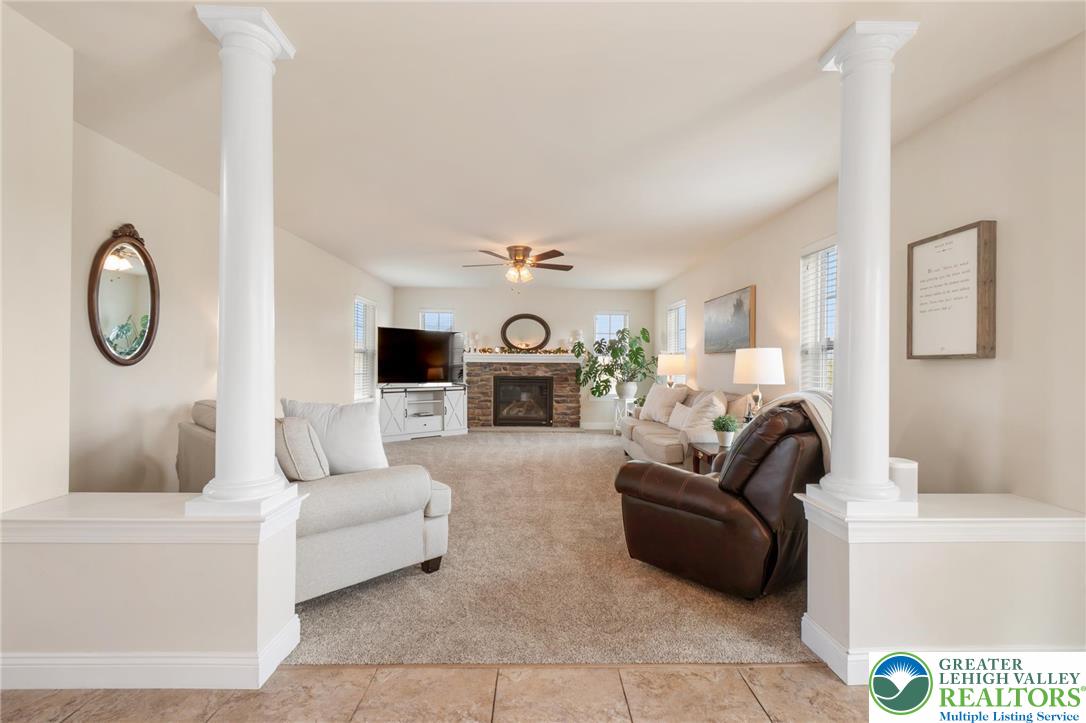 208 East Dell Road Bath, PA 18014 - Photo 14 of 40 a living room with furniture and a fireplace