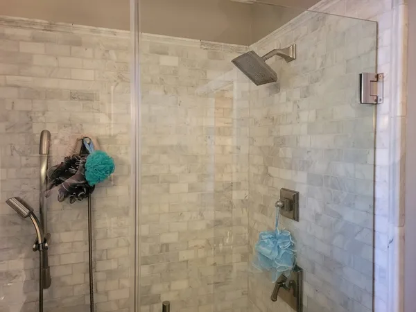 a bathroom with a shower
