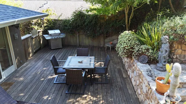 a view of a street with an outdoor space