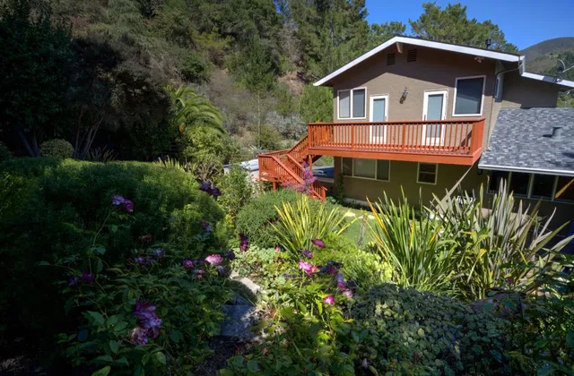 a view of an outdoor space and mountain view