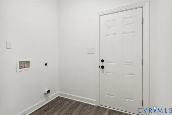 a view of small space with wooden floor