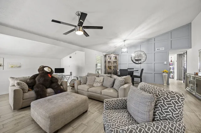 a living room with furniture