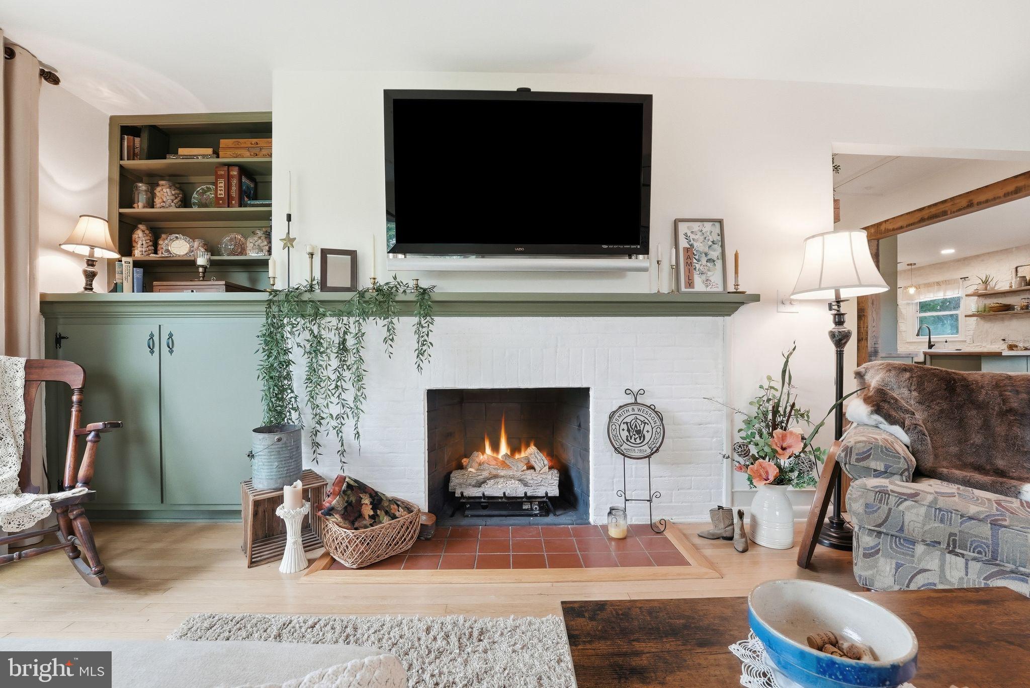 481 James City Road Leon, VA 22725 - Photo 19 of 89 a living room with furniture a fireplace and a flat screen tv