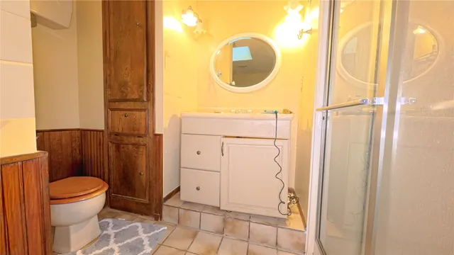a view of a bathroom with a shower
