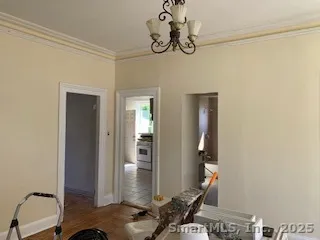 a bathroom with a mirror and a shower