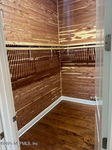 a view of wooden door