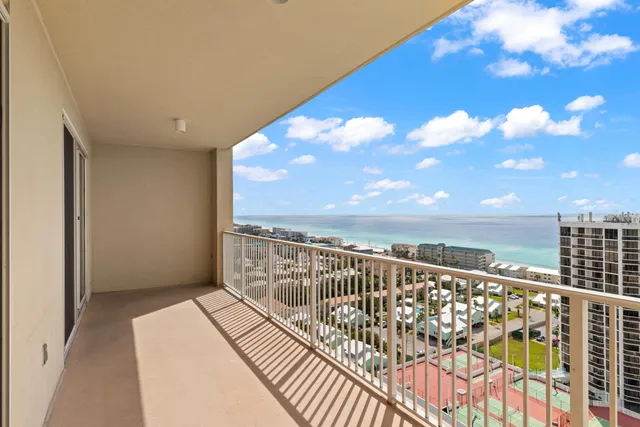 a view of balcony with city view