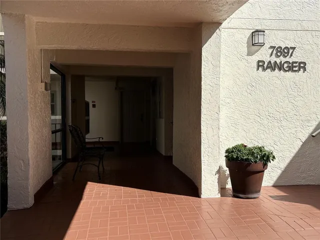 a view of a terrace with a potted plant
