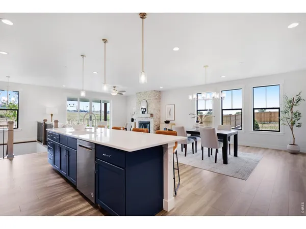 a kitchen with lots of counter top space