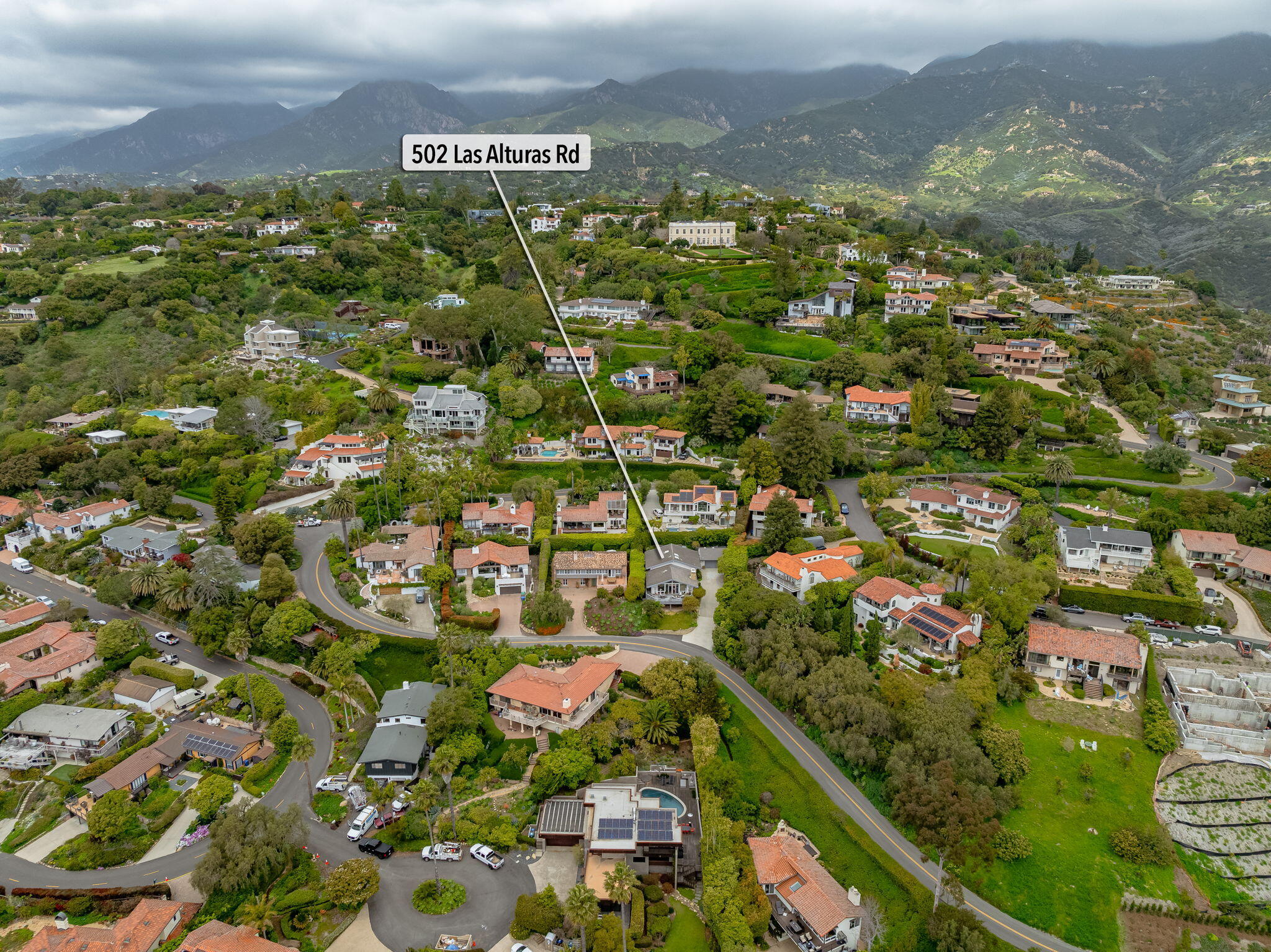 502 Las Alturas Road Santa Barbara, CA 93103 - Photo 28 of 36 Aerial View