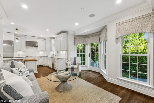 a view of a livingroom with furniture and window