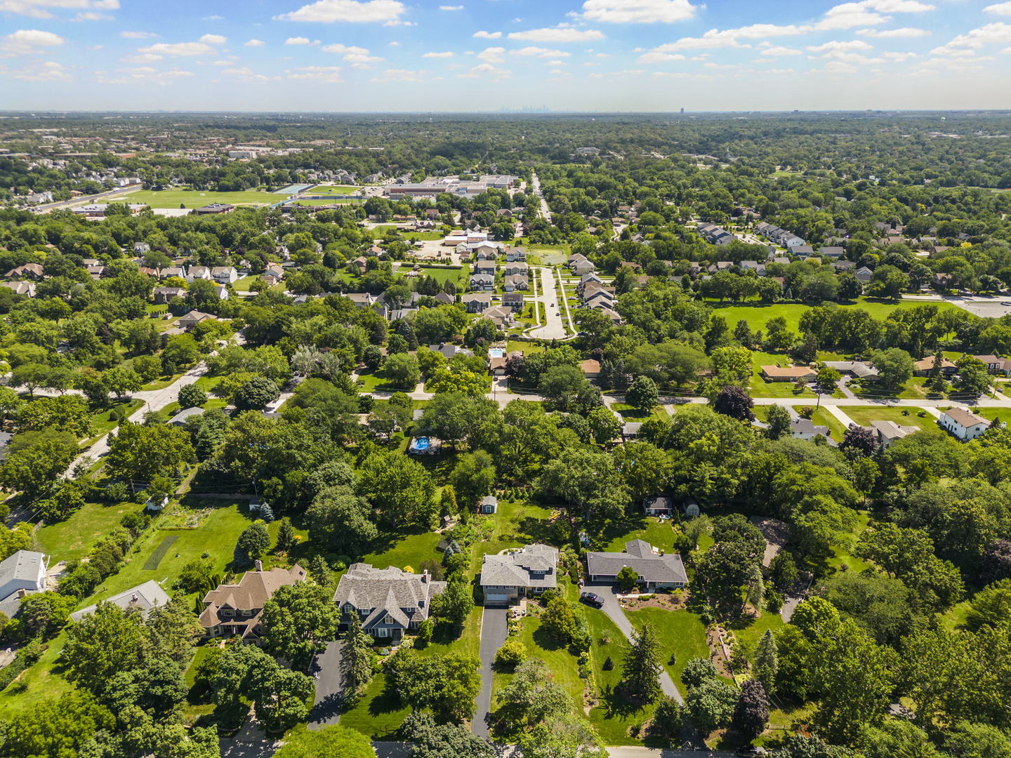 N521 Willow Road Wheaton, IL 60187 - Photo 54 of 64 an aerial view of residential houses with outdoor space and trees