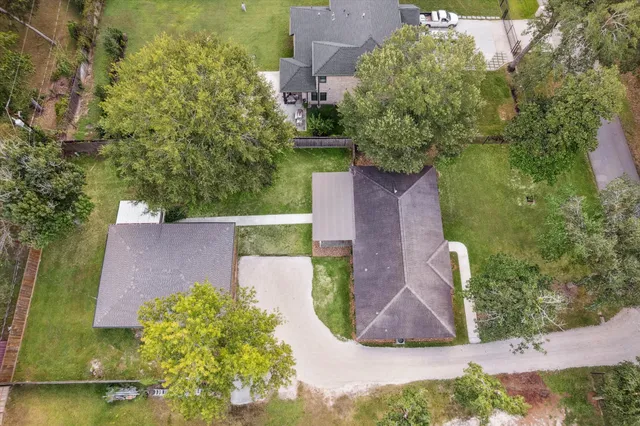 an aerial view of a house