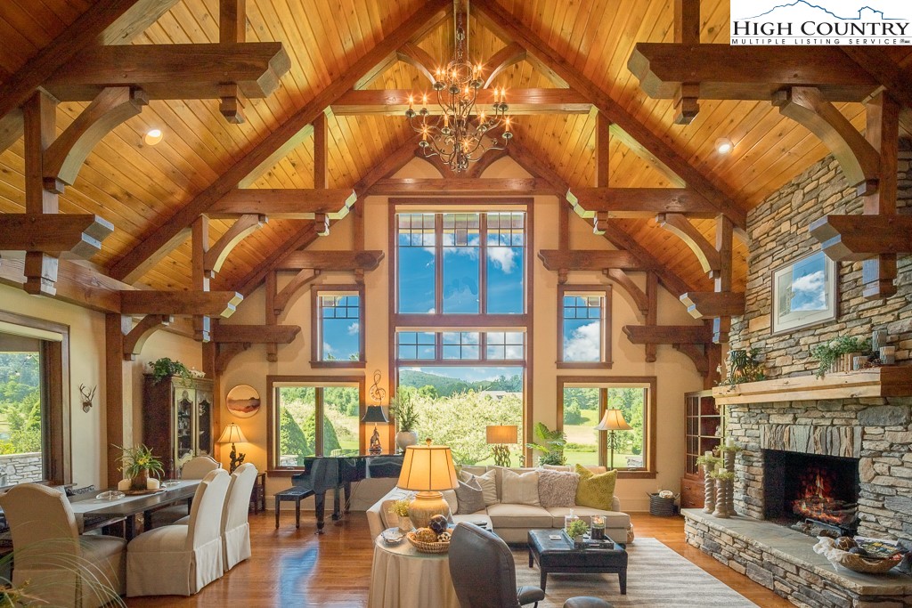 800 Turtle Creek Drive, Unit 4B Boone, NC 28607 - Photo 6 of 45 a living room with a fireplace furniture and a large window