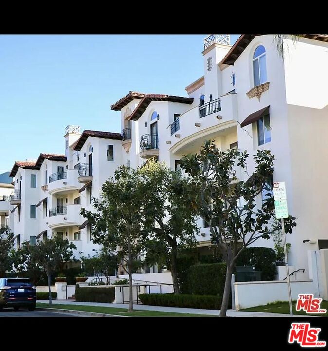 a view of a city with a building