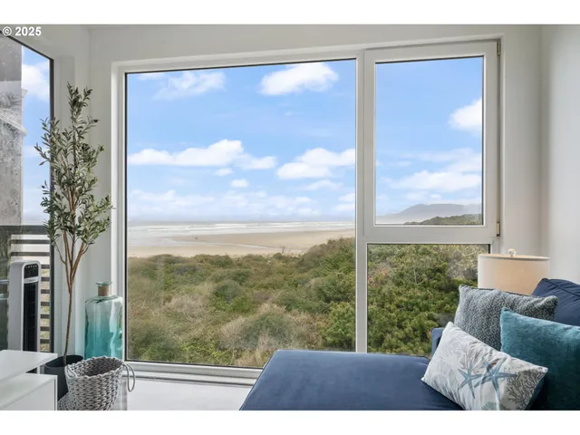 a view of a large window with outside view