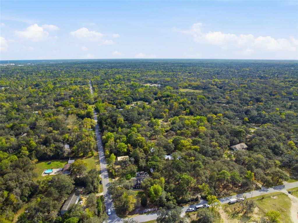 14582 Boland Avenue Spring Hill, FL 34610 - Photo 69 of 74 an aerial view of residential houses with outdoor space and trees