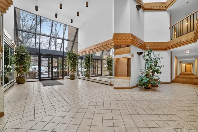 a view of an entryway with a house