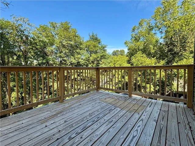 a view of a wooden deck