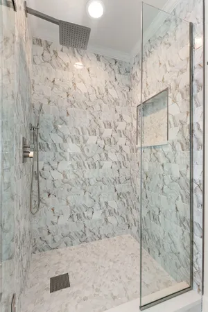 a bathroom with a shower