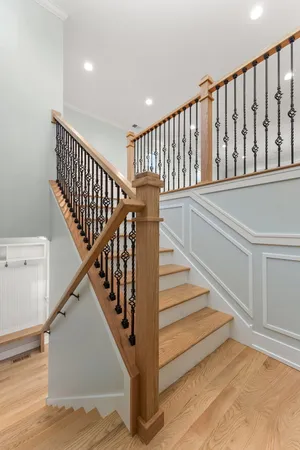 a view of entryway with wooden floor