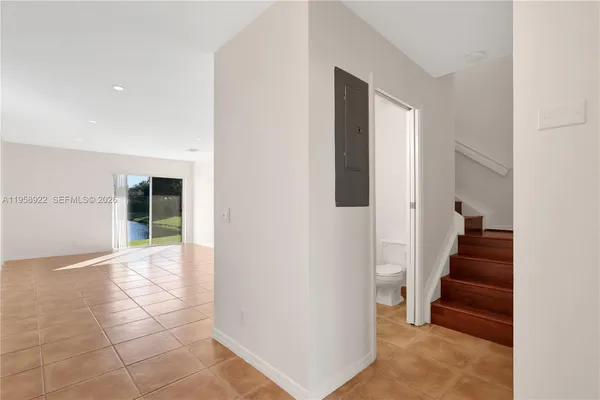 a view of an entryway with stairs