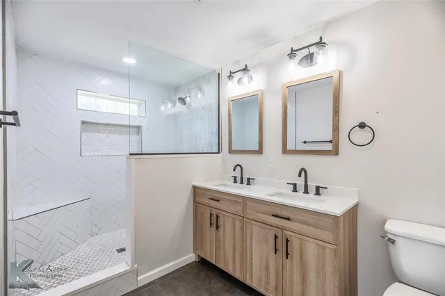 a bathroom with a shower