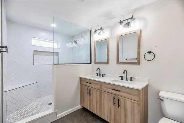 a bathroom with a shower