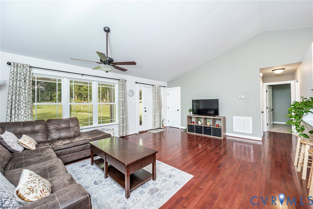 19151 Poor House Road Amelia Court House, VA 23002 - Photo 8 of 39 Vaulted ceiling, wood-finish flooring, ceiling fan