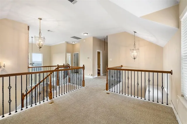 a view of a lake with a city