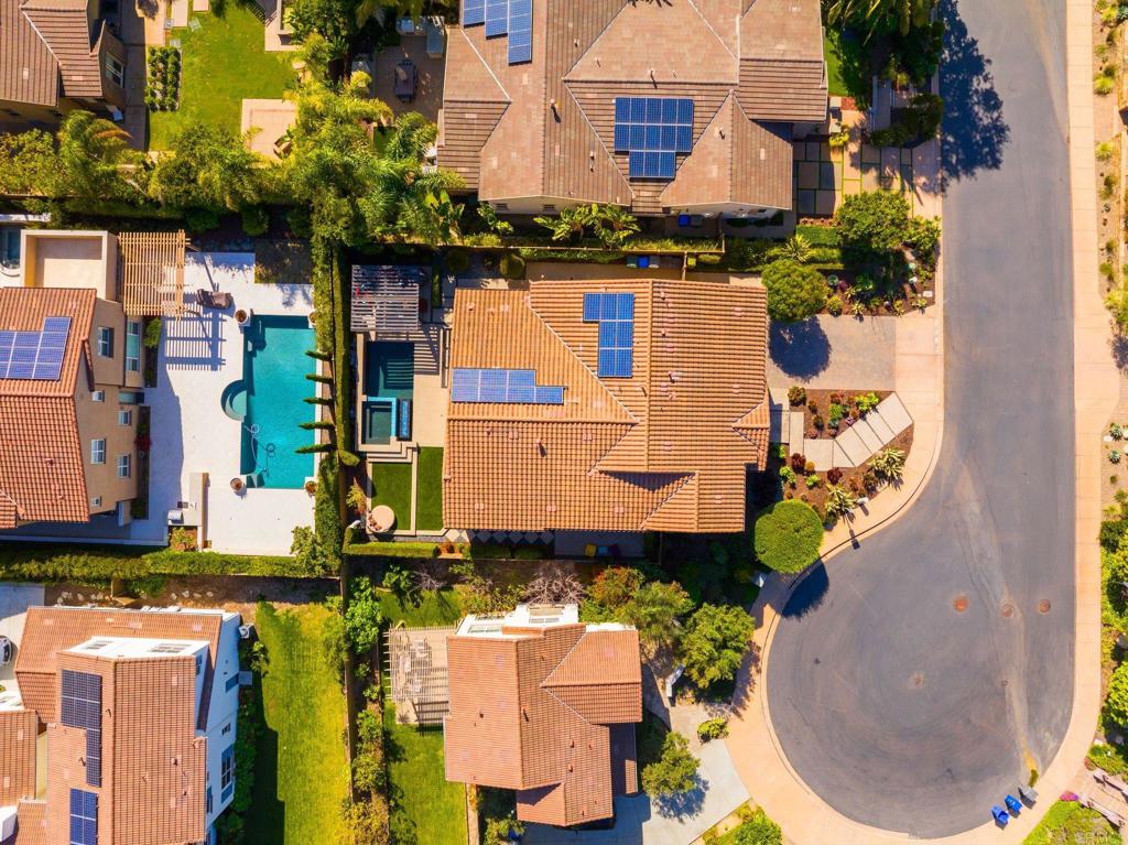 809 Dolphin Circle Encinitas, CA 92024 - Photo 61 of 71 an aerial view of a house with a yard swimming pool and outdoor seating