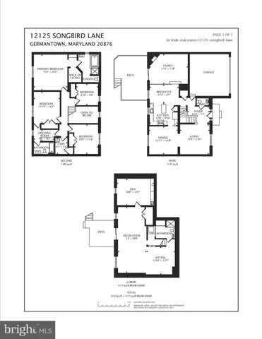 $730,000 | 12125 Songbird Lane, Germantown, MD 20876
