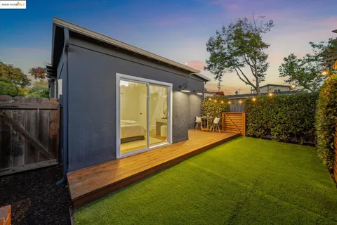 a view of an outdoor space and porch with furniture