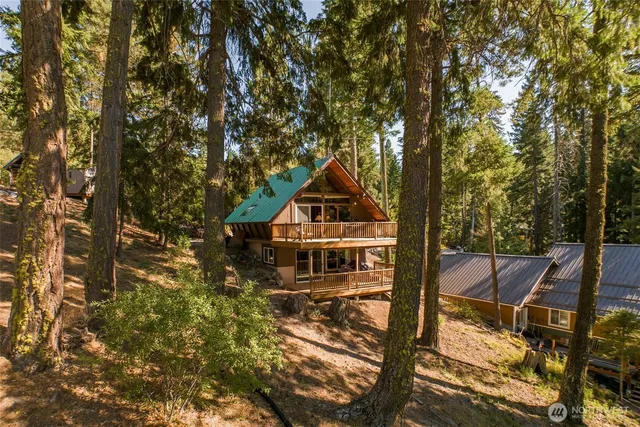 a view of balcony with wooden floor