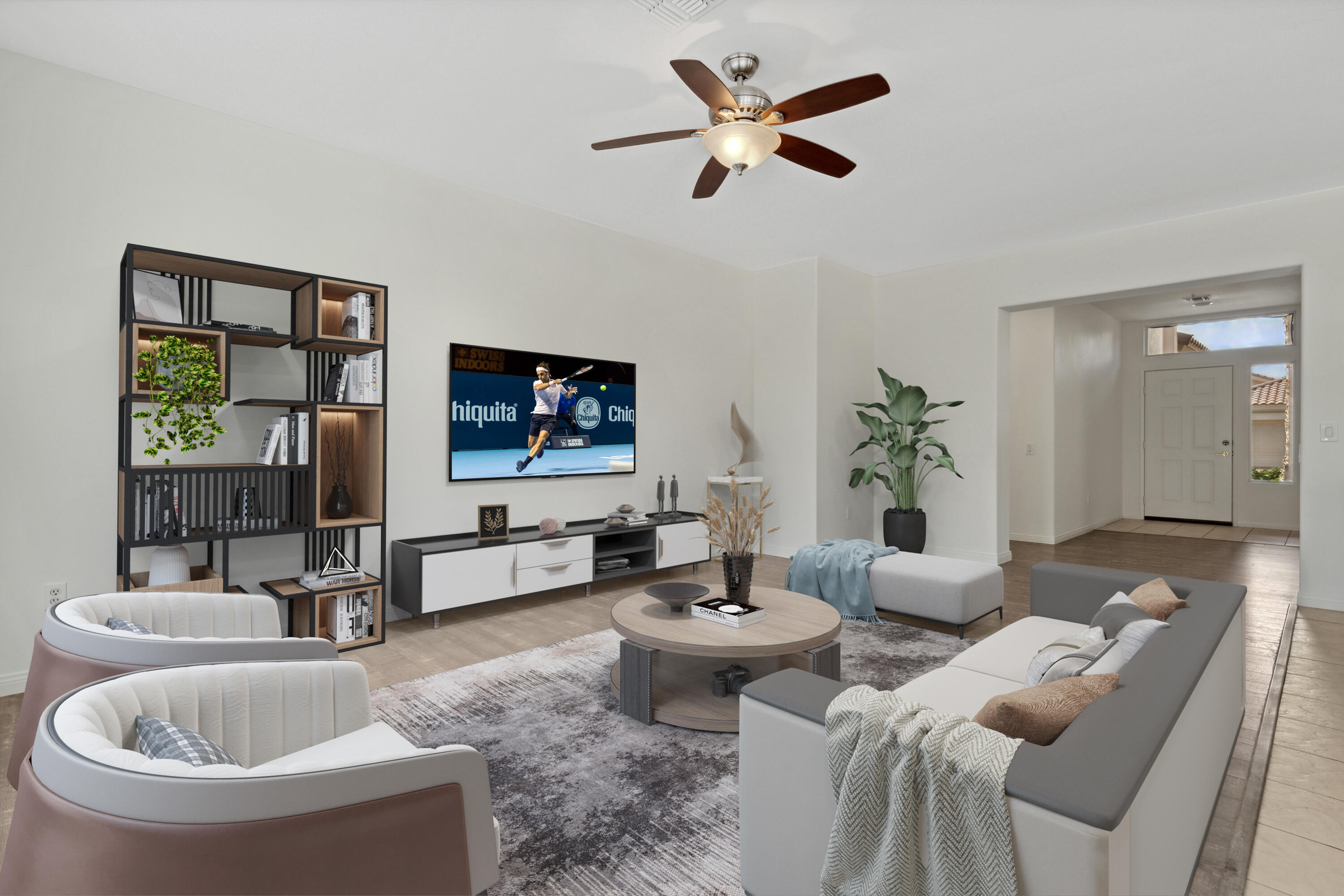 78640 Rainswept Way Palm Desert, CA 92211 - Photo 17 of 37 a living room with furniture and a flat screen tv