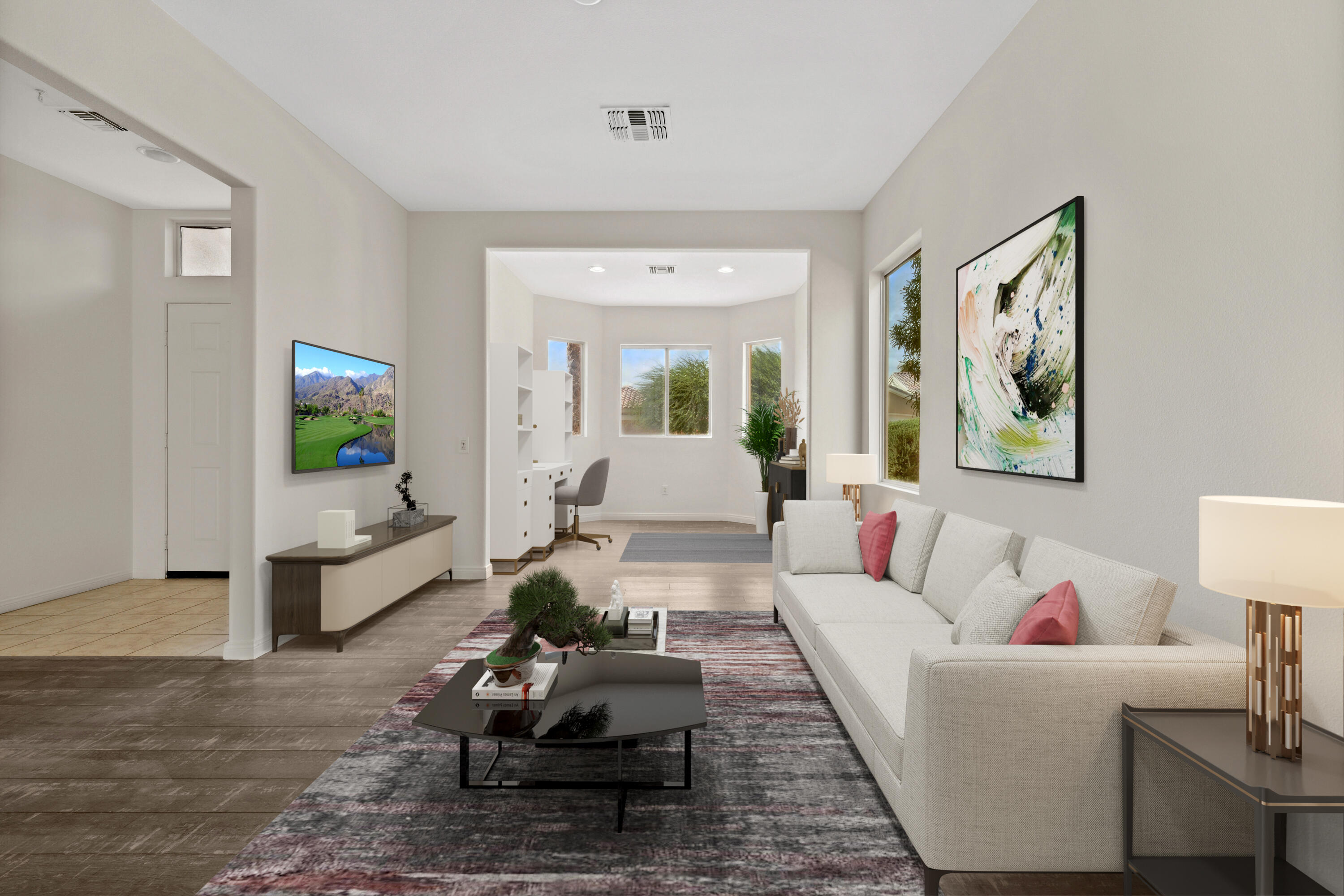 78640 Rainswept Way Palm Desert, CA 92211 - Photo 25 of 37 a living room with furniture and wooden floor