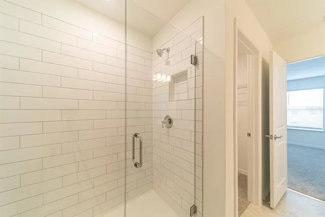 a bathroom with a shower