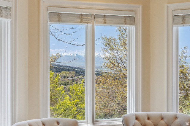 1714 Ridge Point Drive Bountiful, UT 84010 - Photo 44 of 132 Bay window with multiple panes, featuring a mountain and valley backdrop