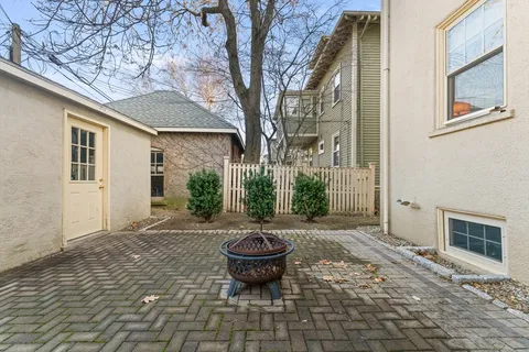 a view of a porch with furniture