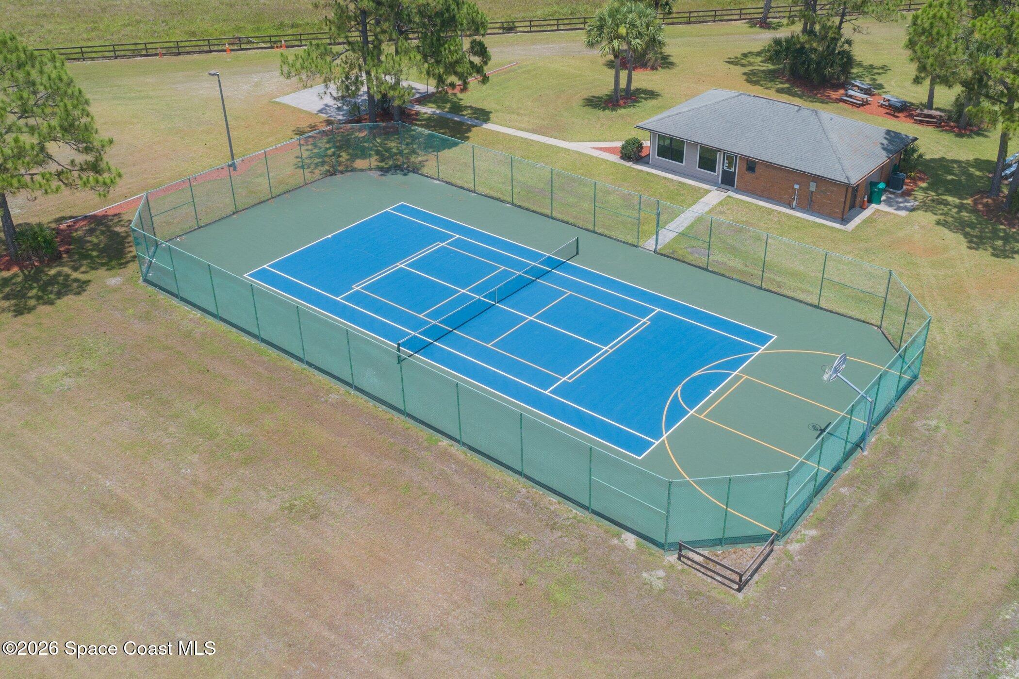 239 Deer Run Road Palm Bay, FL 32909 - Photo 43 of 46 Deer Run Tennis Court Aerial- EX
