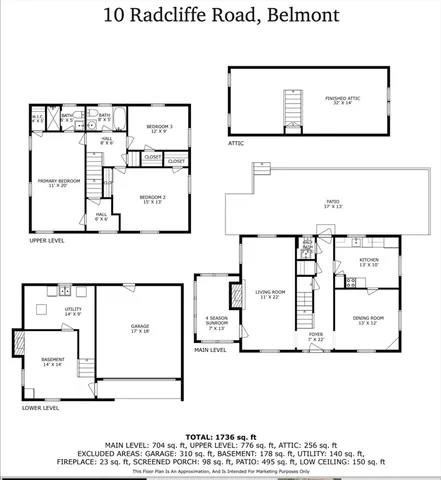 $1,399,000 | 10 Radcliffe Road, Belmont, MA 02478