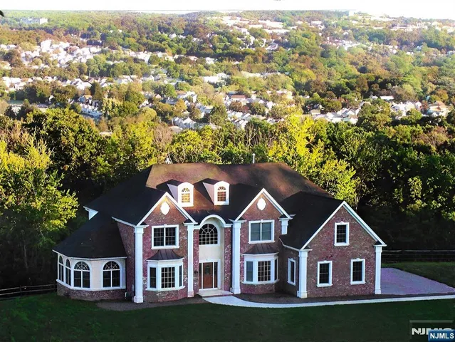 an aerial view of residential building and trees