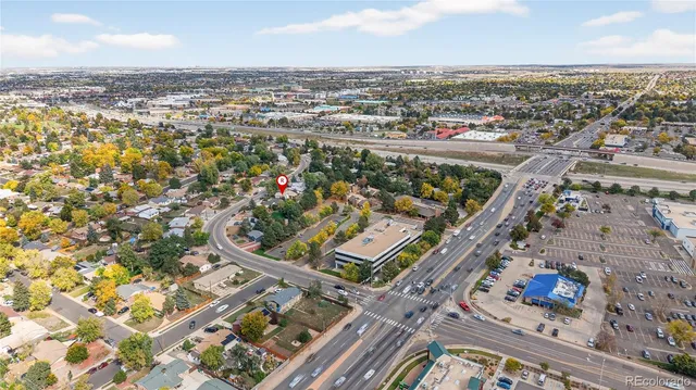an aerial view of a city