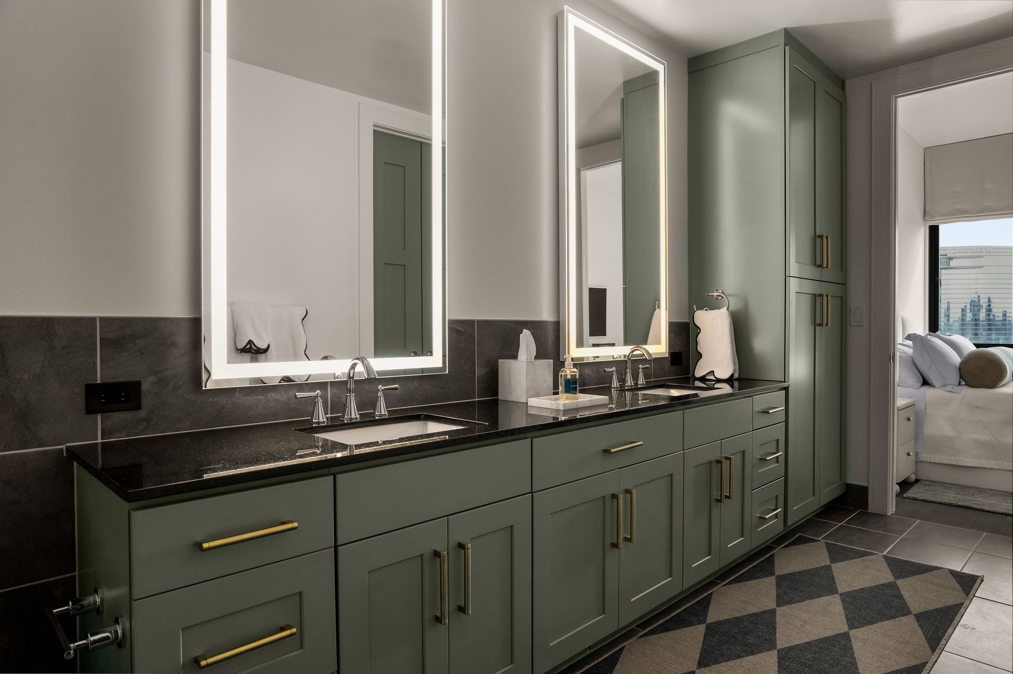 930 Commerce Street, Unit 30 Nashville, TN 37203 - Photo 14 of 45 a bathroom with double sink and a mirror