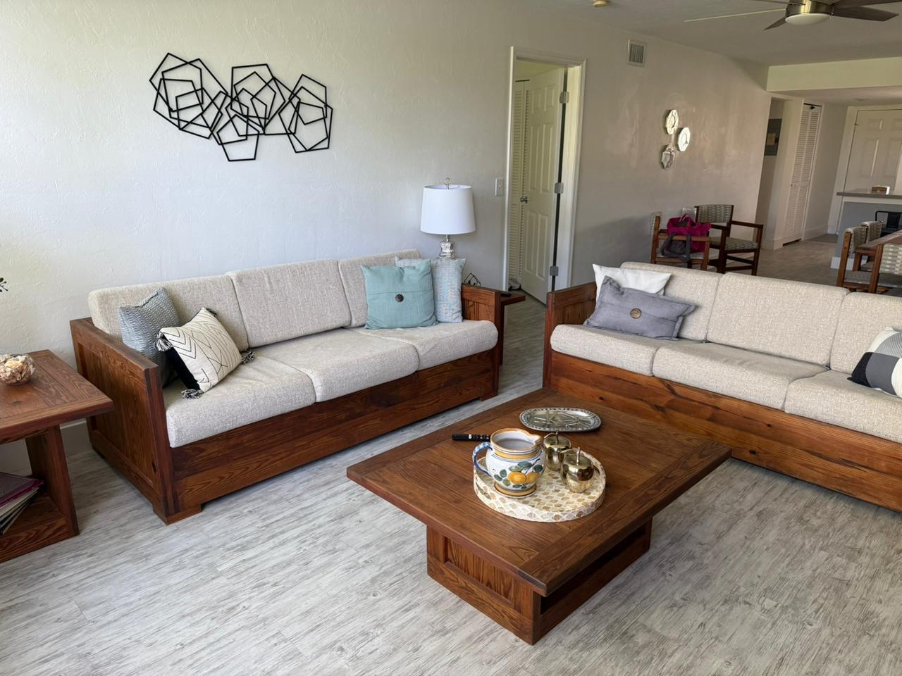 a living room with furniture